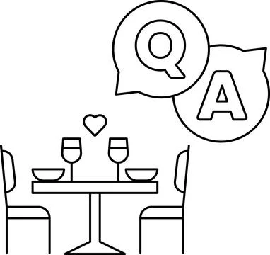 A table with two wine glasses and two bowls, with a heart in the middle Stock Illustration