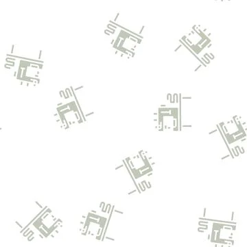 Table with typewriter and fabrics glyph vector seamless pattern Stock Illustration