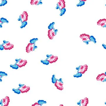 Table with typewriter and fabrics isometric icon seamless pattern Illustrazione stock