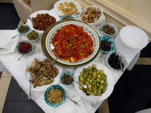 Table with typical dishes Фото