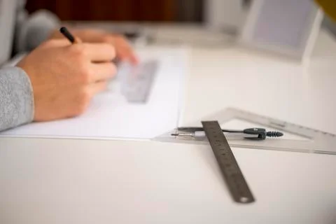 Table of the unknown draftsman Stock Photos