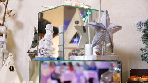 Table with various cookies, tarts, cakes, cupcakes and cakepops.Buffet table Stock Footage 106450169