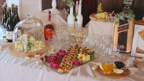 A Table With Various Food Stock Footage 71298574