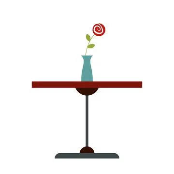 Table with vase flat icon Stock Illustration