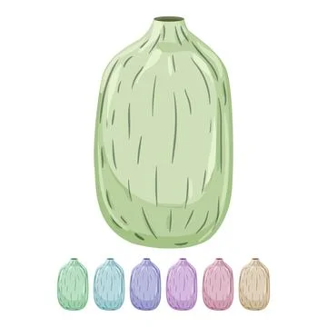 Table vase flower ceramic cartoon vector graphic Stock Illustration