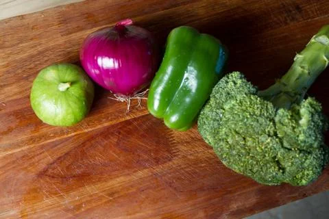 Table with vegetables Stock Photos