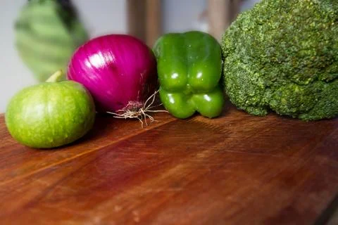 Table with vegetables Stock Photos