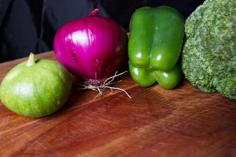 Table with vegetables Stock Photos