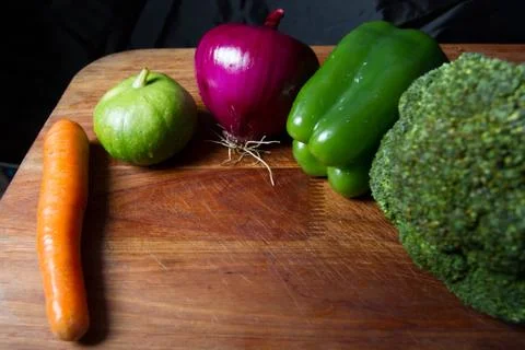 Table with vegetables Stock Photos