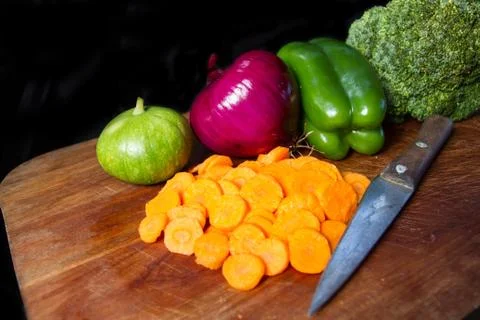 Table with vegetables Foto stock