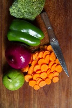 Table with vegetables Stock Photos