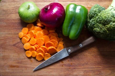 Table with vegetables Stock Photos