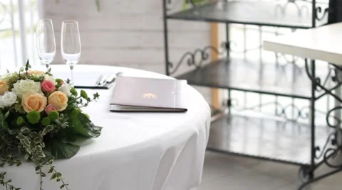 Table for the wedding ceremony Stock Footage 41541865