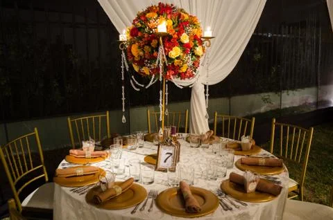 Table of a wedding party Stock Photos