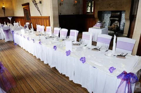 Table at wedding reception Stock Photos
