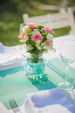 Table wedding reception Stock Photos