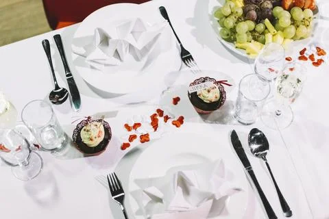 Table at a wedding reception Stock-Fotos