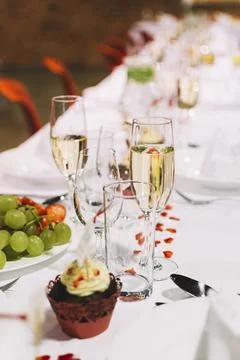 Table at a wedding reception Stock-Fotos