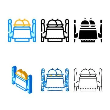 Table for wedding types day guests color icon vector Stock Illustration
