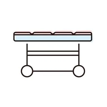 Table on wheels for moving items in a work or storage area during the day Stock Illustration