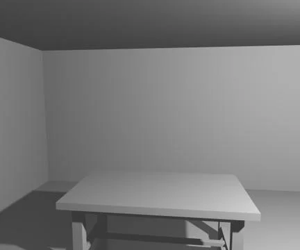 Table in white room background Stock Illustration