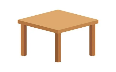 Table wood isometric, tabletop simple, kitchen stand furniture, desk with p.. Stock-Illustration