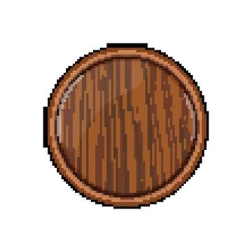 Table wooden pizza board pixel art vector illustration Stock Illustration