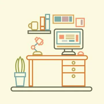 Table work icon Stock Illustration