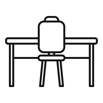 Table workplace icon outline vector. Posture work Illustrazione stock