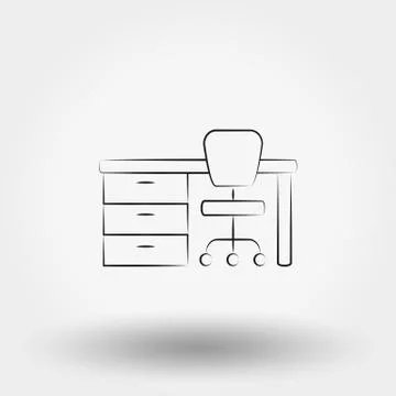 Table. Workplace. Vector illustration. Stock Illustration