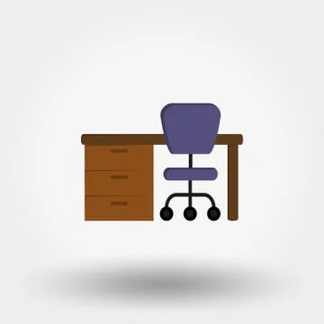 Table. Workplace. Vector illustration. Stock Illustration