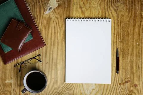 Table write hand office view various vintage elements on old worn backgrou... Stock Photos