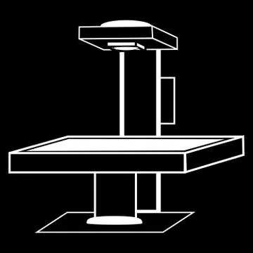 Table x-ray medical technology silhouette graphics Illustrazione stock