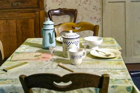 Table of yesteryear Stock Photos