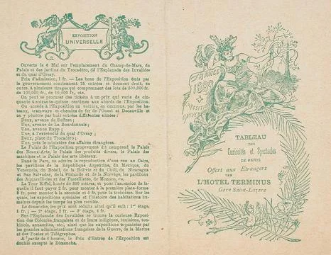 Tableau des curiosite et spectacles de Paris offert aux etrangers par L'Hot.. Stock-Illustration