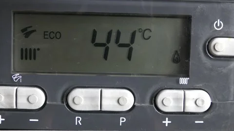 The tableau shows the water temperature of the heating boiler Stock Footage 137488596