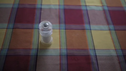 Tablecloth and Salt Stock Footage 80998505