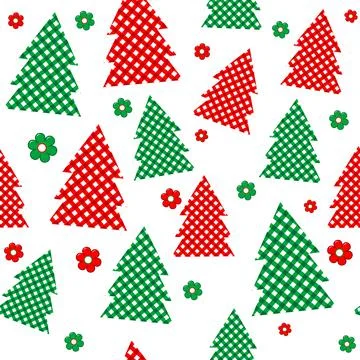 Tablecloth Christmas tree seamless pattern for wrapping paper or fabric Stockillustratie