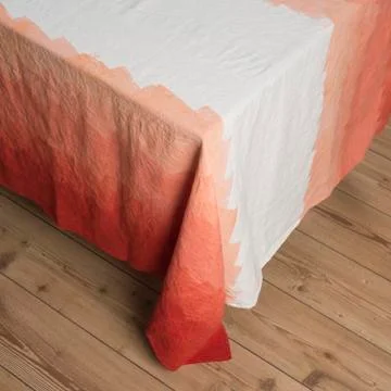 Tablecloth with Gradient Orange Zigzag Pattern Design Foto stock