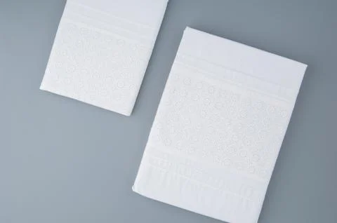 Tablecloth on a gray background Stock Photos