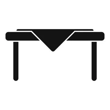 Tablecloth hanging over empty table icon Stock Illustration