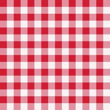 Tablecloth pattern, red and white checkered seamless repeatable texture Stockillustratie