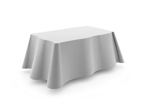 Tablecloth on table isolated on white background Stock Illustration