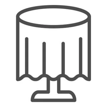 Tablecloth on table line icon. Restaurant table vector illustration isolated on Stock Illustration
