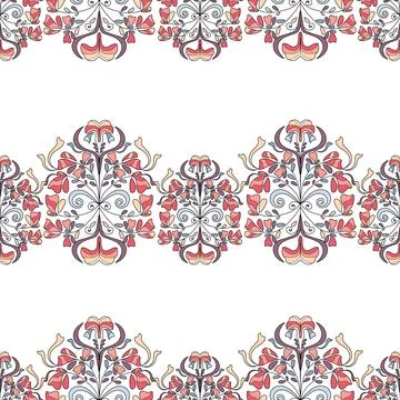 Tablecloth in vector. Seamless pattern with ornament for towels, bed linen an Illustrazione stock