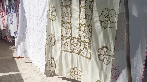 Tablecloths of Madagascar Video stock 76400319