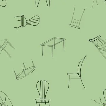 Tables chairs pattern Иллюстрация