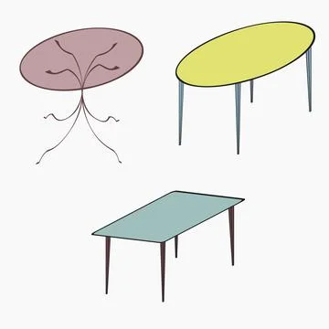 Tables colored Illustrazione stock