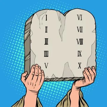 Tables of the covenant. Ten Commandments of Moses Illustrazione stock