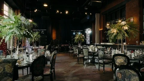 Tables covered with a tablecloth Stock Footage 120526885